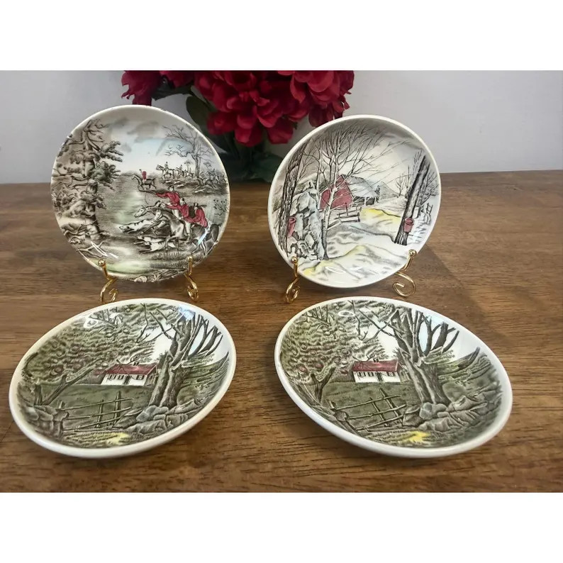 Vintage Johnson Brothers Friendly Village Coasters Butter Pats Mini Plates Set | Etsy (Global)