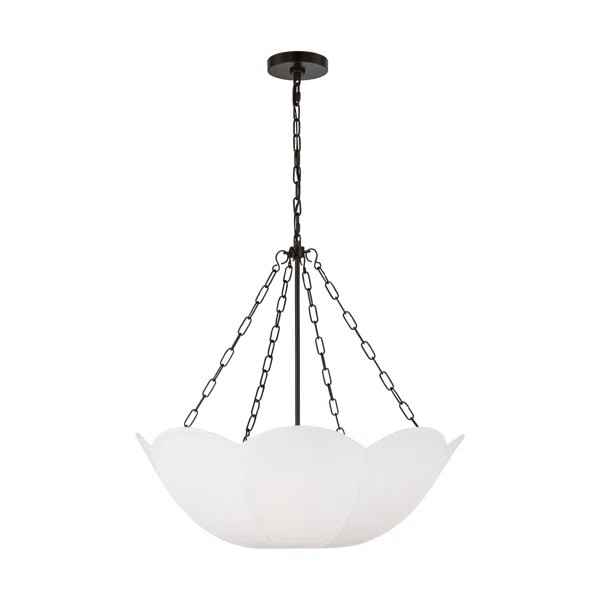 Alexa Hampton Stassi Dining Room Chandelier With White Linen Shade | Wayfair North America