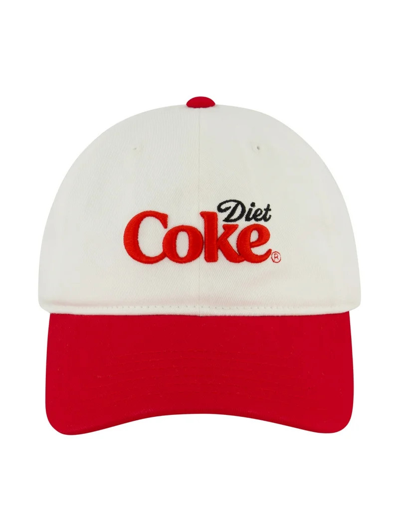 Diet Coke Women's Dad Cap with Contrasting Visor, White/Red | Walmart (US)