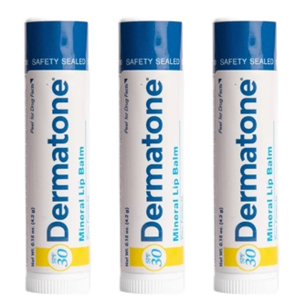 Dermatone Mineral Lip Balm SPF 30 | Moisturizing, Reef Safe, Oxybenzone Free | Jojoba Oil, Avocad... | Amazon (US)