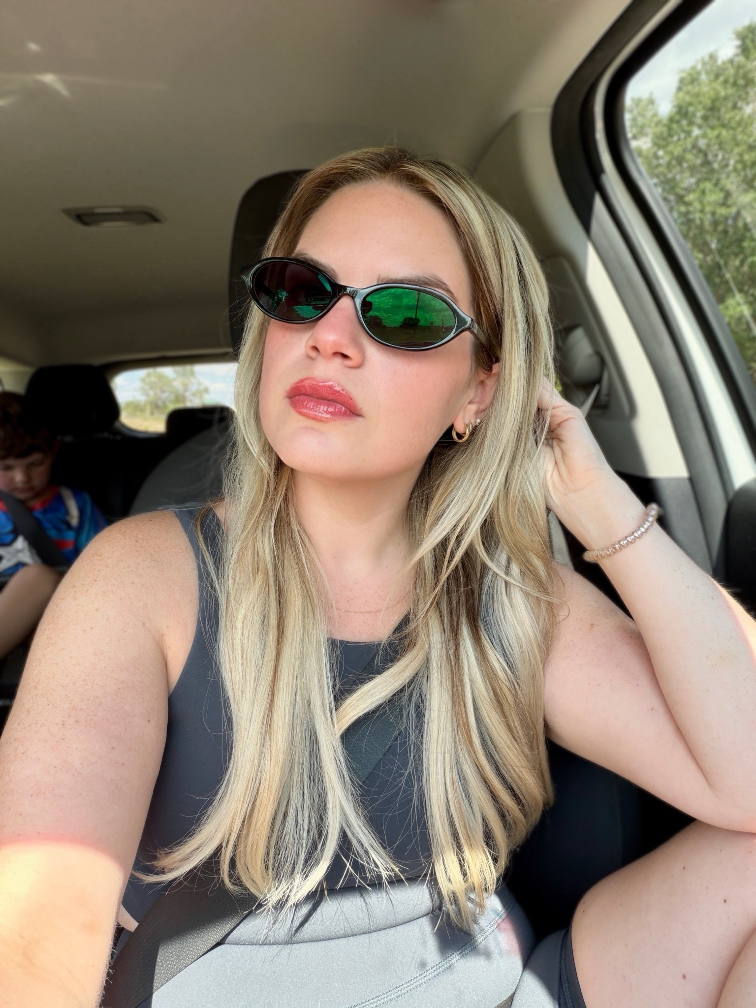POV: your Amazon sunglasses just made the whole outfit look 10x more expensive 😎🖤 These sleek cat-eye sunnies are giving effortless cool-girl energy while still being budget-friendly. Perfect for errands, beach days, car selfies, and literally every summer outfit. Linked in my LTK ✨🛍️

#LTKmomlife #LTKootd #LTKgrwm