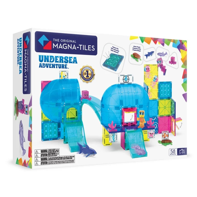 The Original MAGNA-TILES\u00ae Undersea Adventure 58-Piece Magnetic Construction Set | Walmart (US)