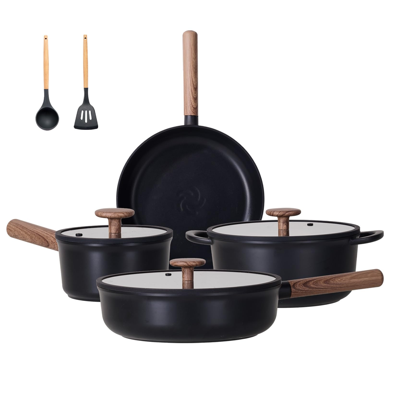 JEETEE Ceramic Cookware Set, 13 Pcs Pots and Pans Set Nonstick with Rotation Removable Handles, H... | Amazon (CA)