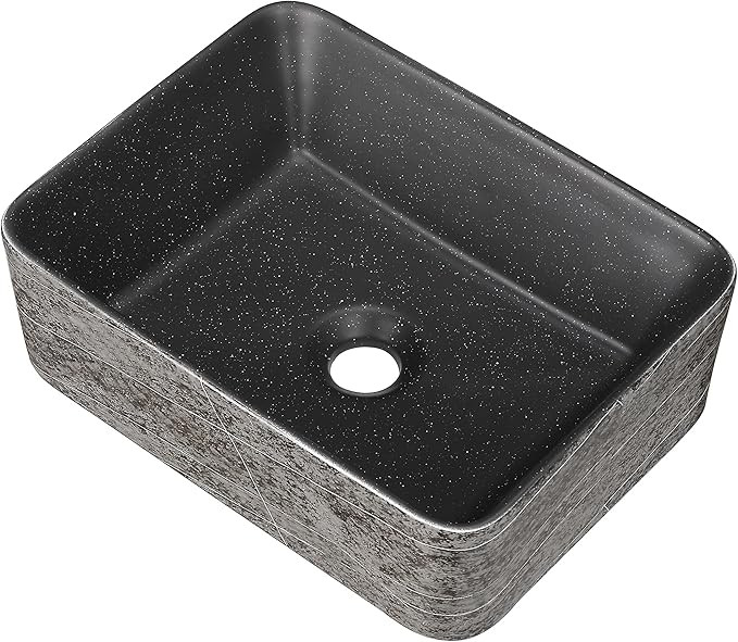 KGAR Ceramic Vessel Sink Rectangle Bathroom Sink Above Counter 16'' x 12'' Porcelain Sink Bowl , ... | Amazon (US)