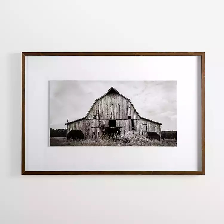 Black and White Barn Photography Framed Print | Kirkland's Home