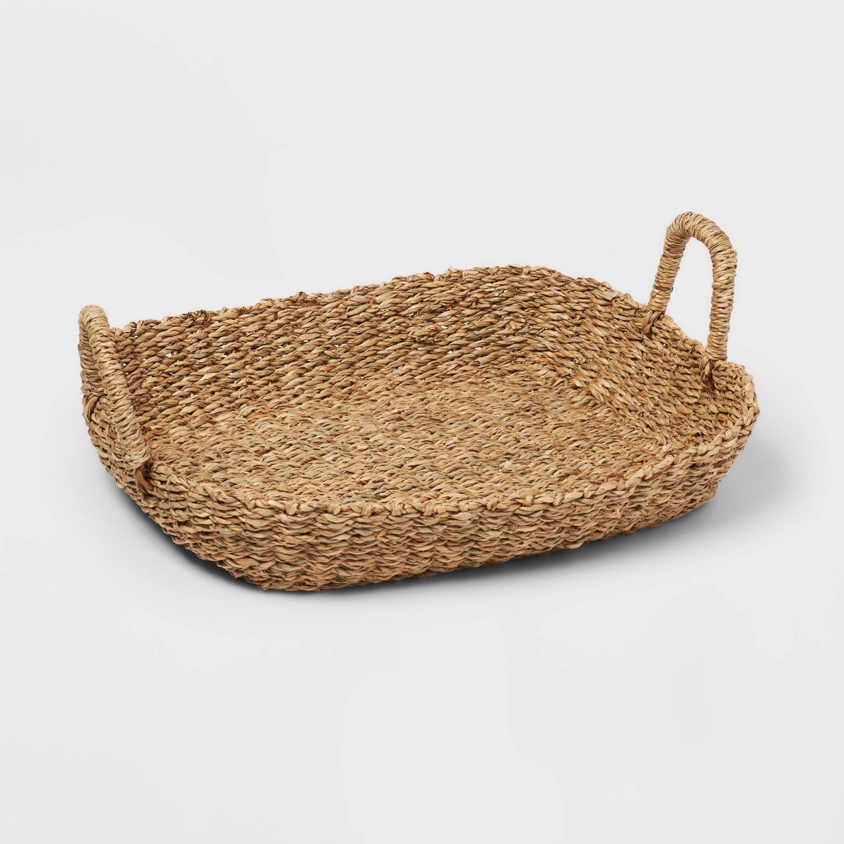 Twisted Seagrass Woven Tray Basket with Handle - Threshold™ | Target