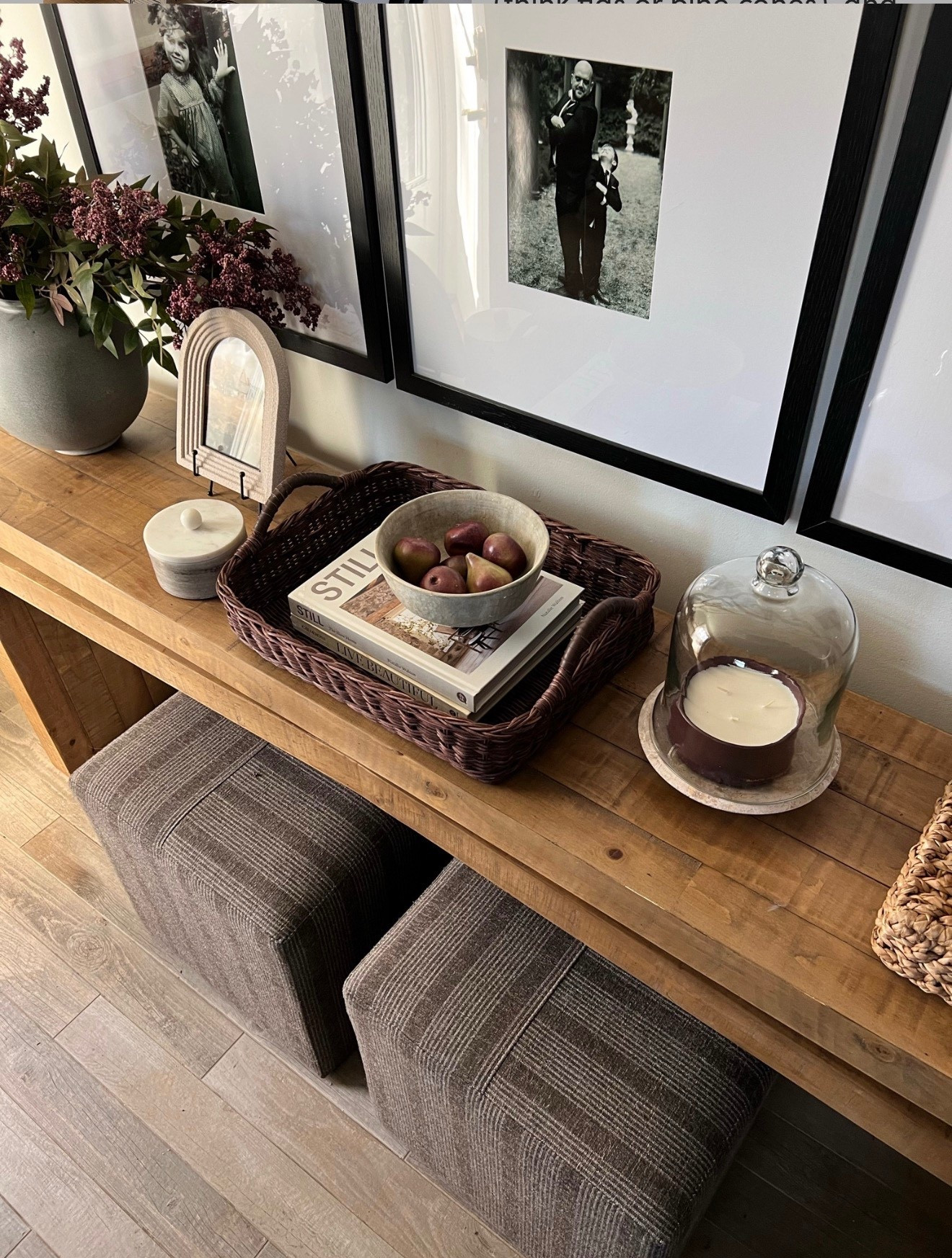 Winter vibes, simplified.
Faux stems, winter elements (think figs or pine cones), and a touch of texture—bringing the outdoors in without the upkeep. Who else loves effortless winter styling? My beautiful console table is from @wayfair. They are running their Weekend Clearance sale with up to 70% off and fast shipping. 
#CozyWinterDecor #ConsoleTableGoals #wayfair #wayfairpartner #sale


#LTKSaleAlert #LTKSeasonal #LTKHome

#LTKHome #LTKSeasonal