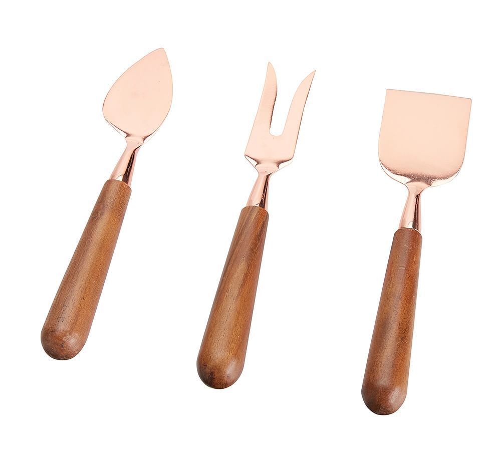 Wood and Copper Cheese Knives | Pottery Barn (US)