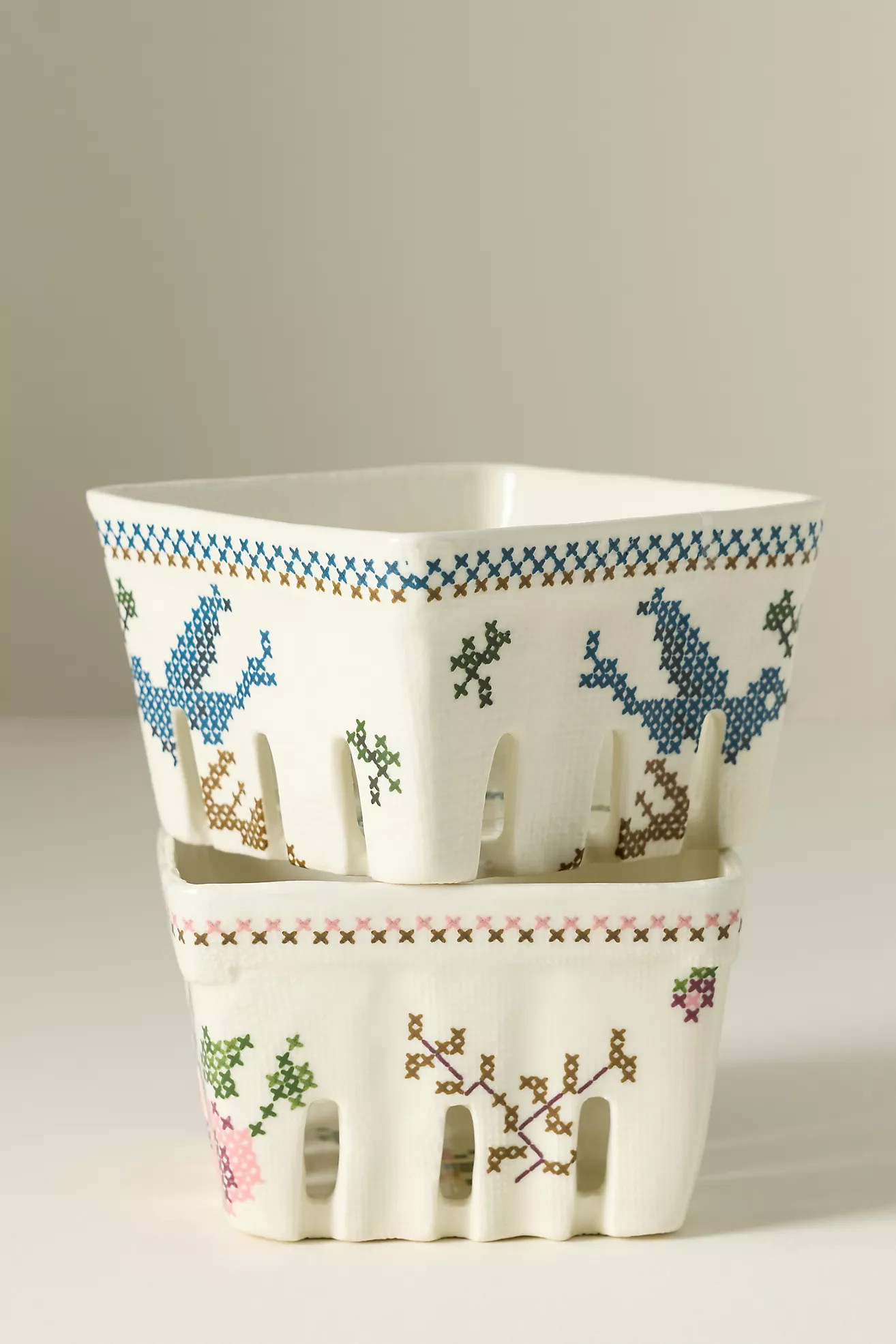 Harmonie Stoneware Berry Basket | Anthropologie (US)