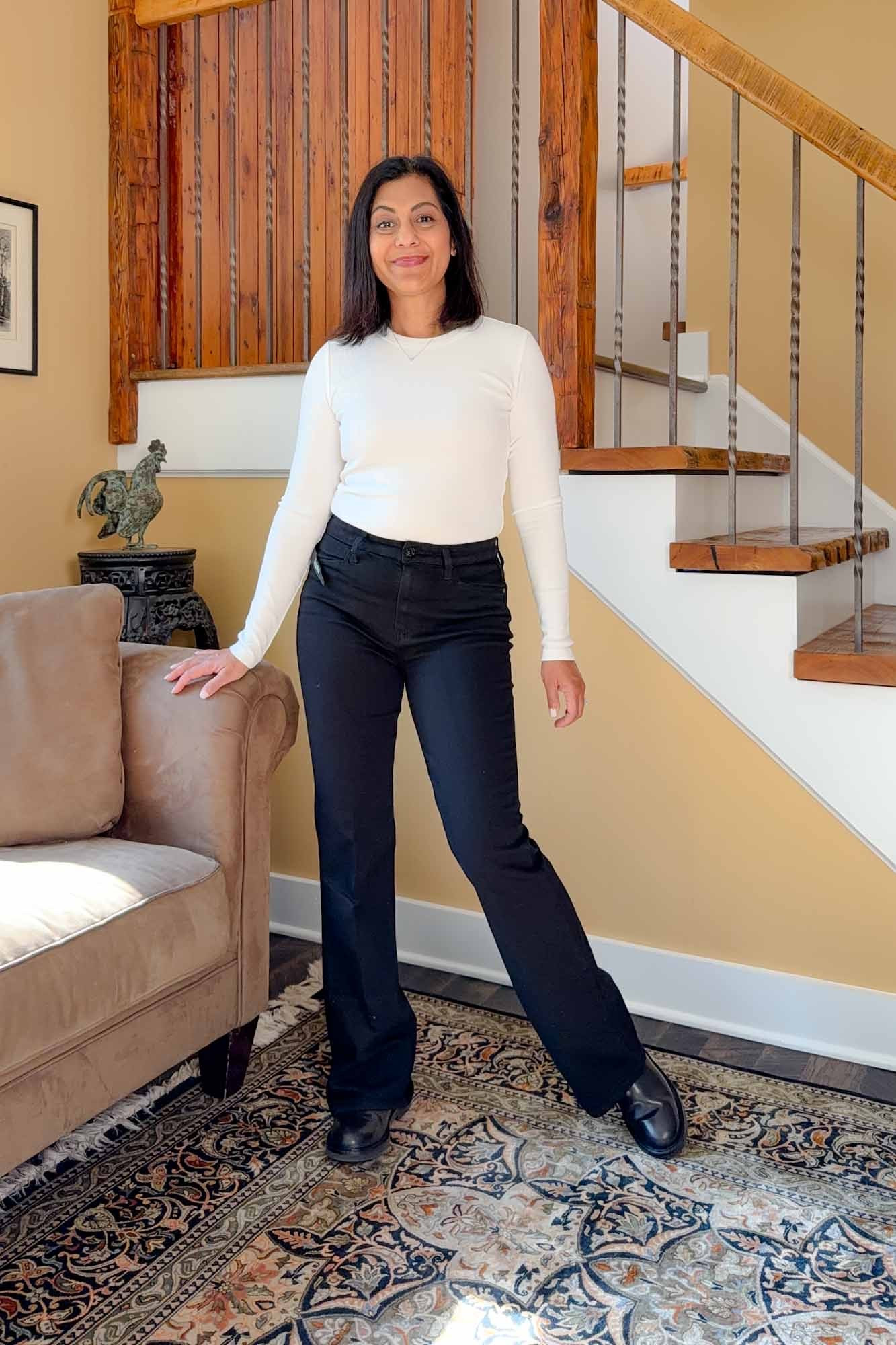 The Nordstrom Anniversary Sale ends this weekend, so grab those designer jeans for fall! I'm wearing Paige bootcut pants in 28P in black.  I'm just under 5'4" and they're the perfect length for a heels.  💙 Nipa 


#paigejeans #jeansoutfit #bootcutjeans #blackjeans #petitepants

#LTKSeasonal #LTKPetite #LTKSaleAlert