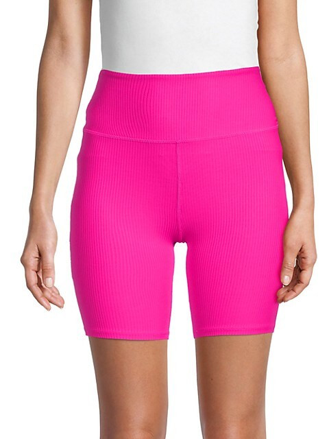 Carbon38 Rib-Knit Biker Shorts on SALE | Saks OFF 5TH | Saks Fifth Avenue OFF 5TH