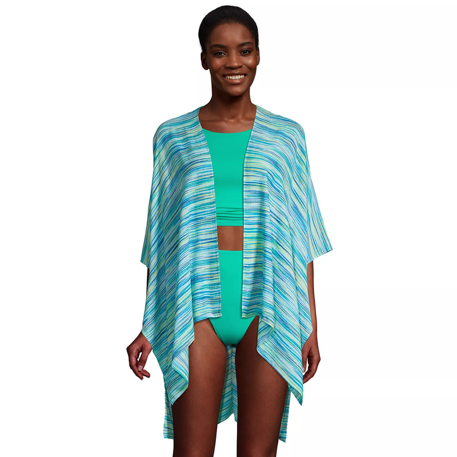 Women's Lands' End Lightweight Kimono, Green | Kohl's