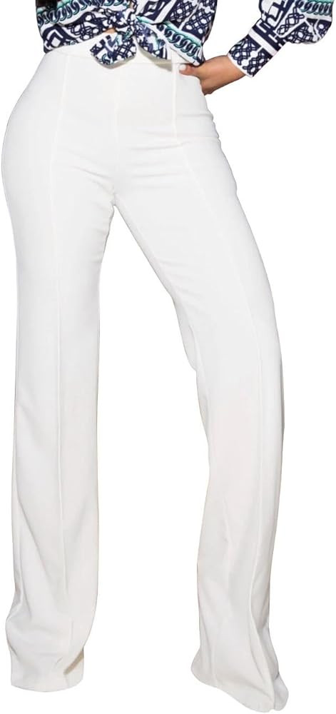 PINSV Women's High Waisted Stretchy Bootcut Pull On Dress Pants Casual Work Pants | Amazon (US)