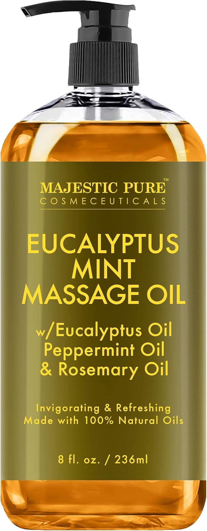 MAJESTIC PURE Eucalyptus Mint Massage Oil - Invigorating, Refreshing, and Relaxing - Therapeutic ... | Amazon (US)
