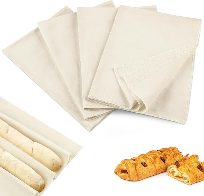 4PCS Tea Towels for Baking Sourdough, 14x18.8 Inch Reusable Thick Bread Towels for Proofing, Brea... | Amazon (US)