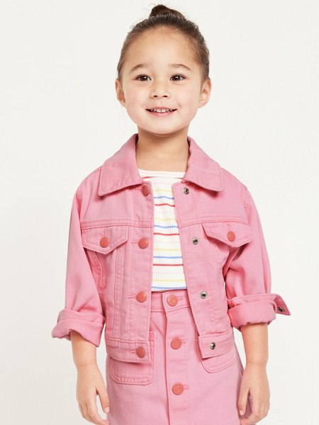 Cropped Trucker Twill Jacket for Toddler Girls | Old Navy | Old Navy (US)