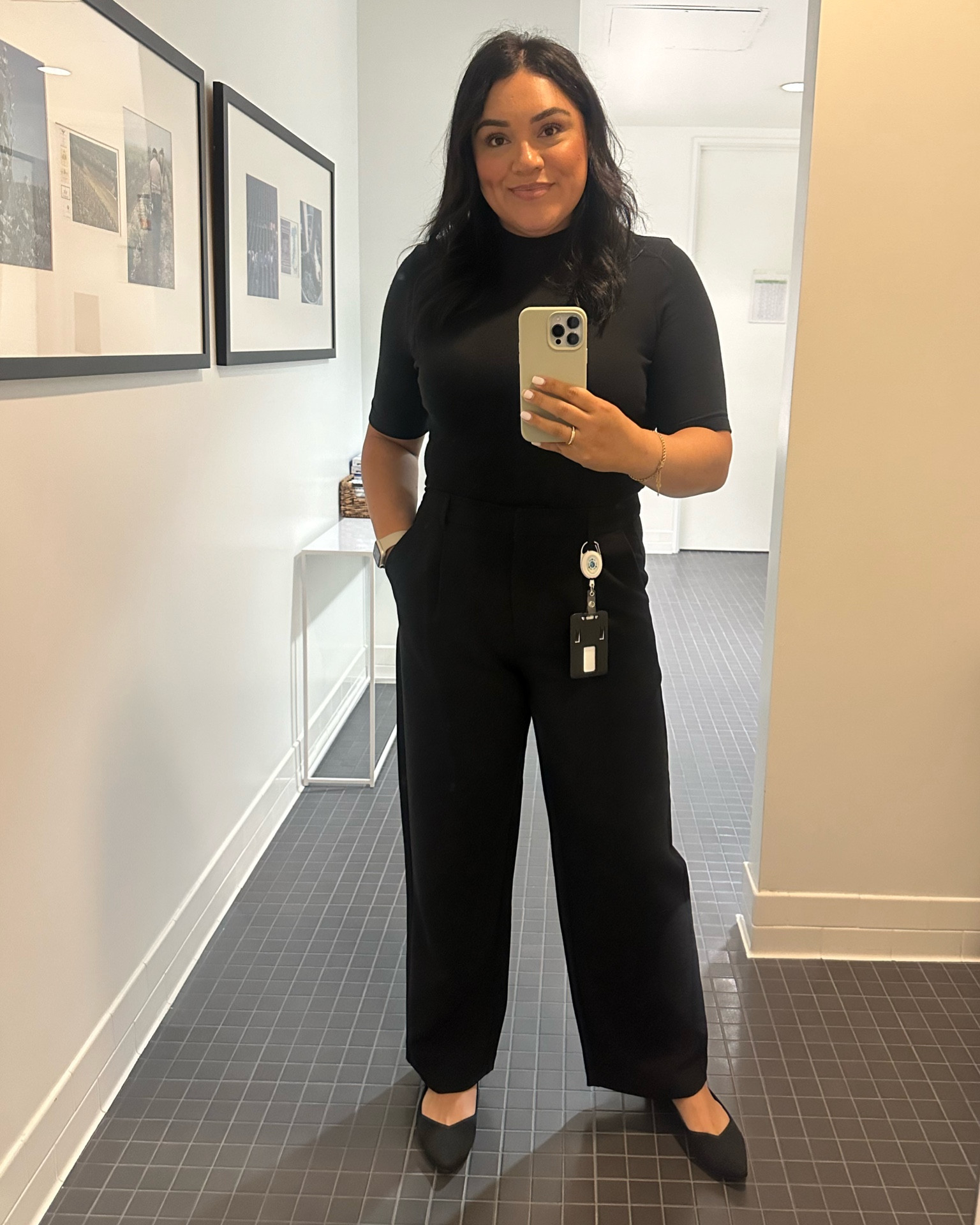 Office outfit of the day. These pants from Old Navy have been a staple for me, I have them in tan and navy blue as well. They have a stretch waistband in the back for a nice fit. I’m wearing a Large in the pants. I’ve also been loving my Rothy’s, so comfortable and I love that they’re washable. 

#LTKStyleTip #LTKMidsize #LTKWorkwear