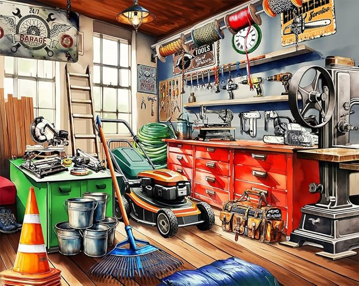 Springbok Tool Man's Garage 1000 Piece Puzzle for Adults - Colorful Garage Filled with a Handyman... | Amazon (US)