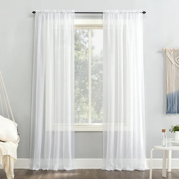 No. 918 Juliette Voile Sheer Rod Pocket Curtain Panel (Single Curtain Panel Only) | Walmart (US)