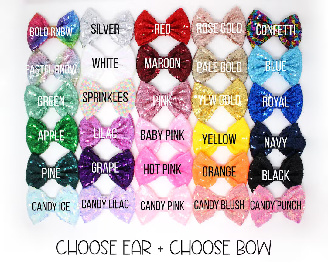 Mouse Ears One Size | Rose Gold Mouse Ears | Black Sequin Mouse Ears | Candy Color Mouse Ears | C... | Etsy (US)