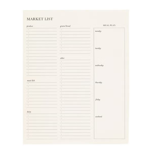 Sugar Paper Market List Meal Planning Notepad | The Container Store