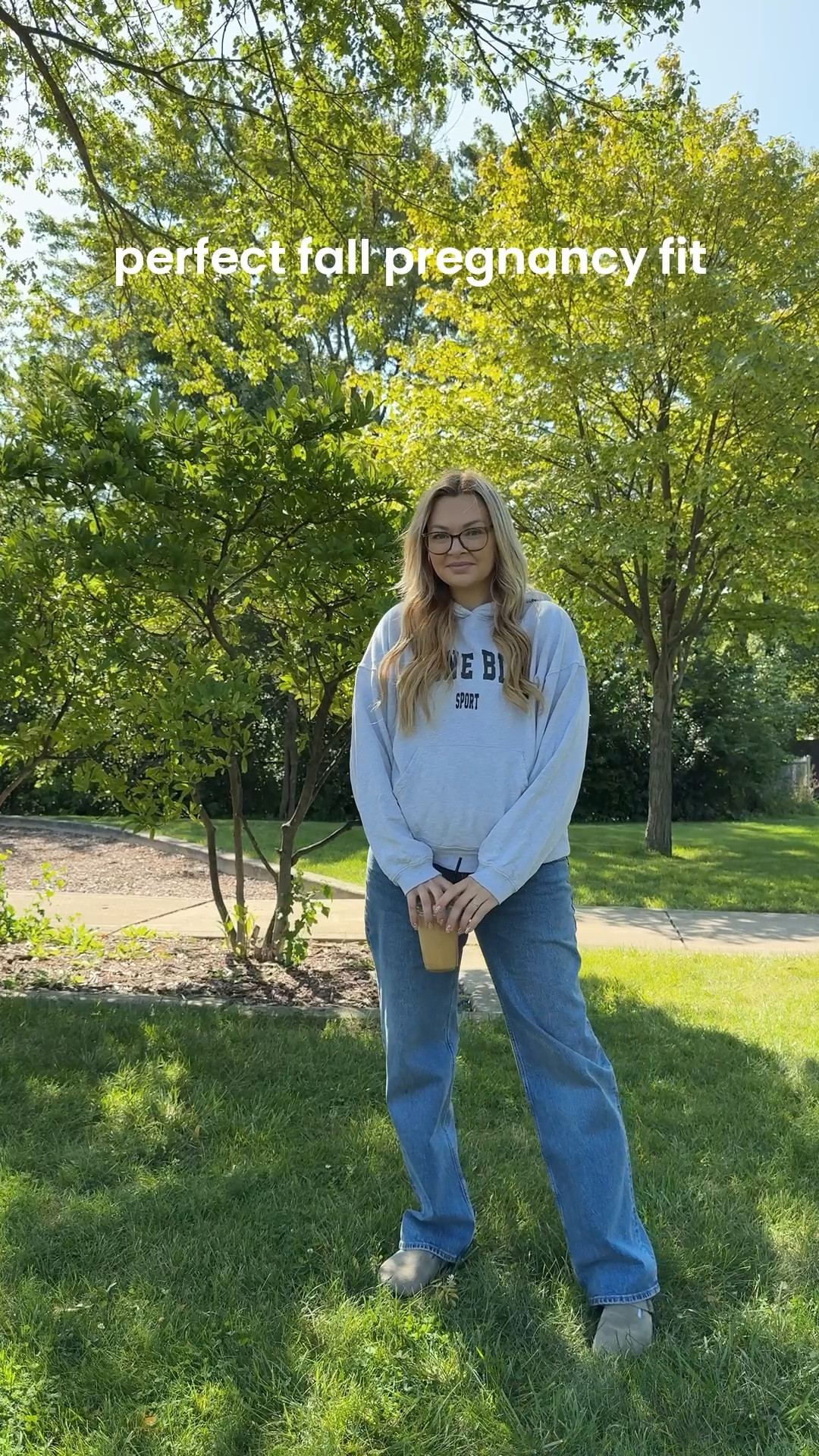 perfect pregnancy fit for fall. hoodie is not maternity but the pants are! I sized up!

#LTKFallSale #LTKBump