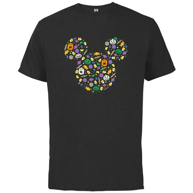 Disney Mickey Mouse Halloween Head Icon Pumpkins and Candy - Short Sleeve Cotton T-Shirt for Adul... | Walmart (US)