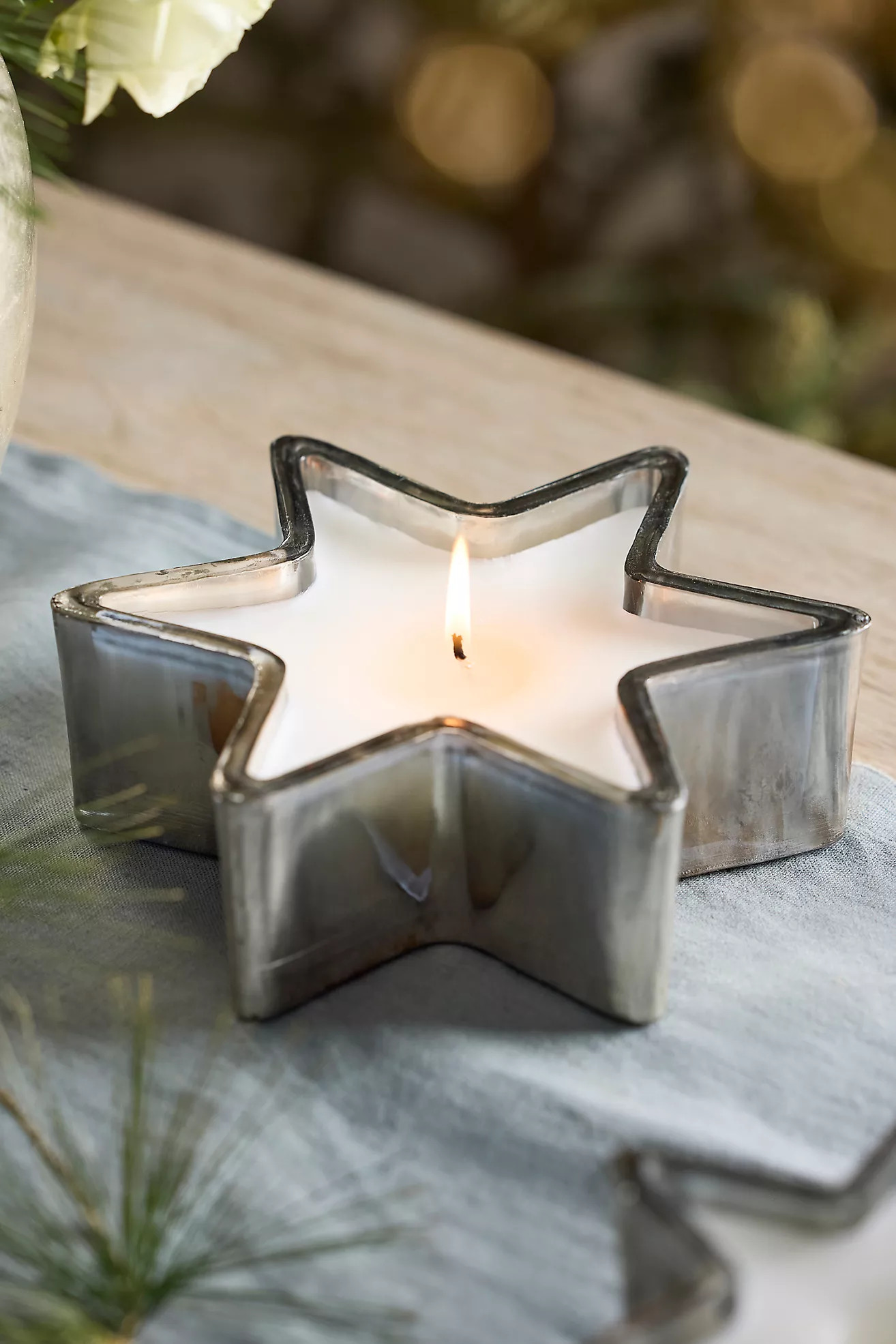 Winter Rose Star Candle | Anthropologie (US)