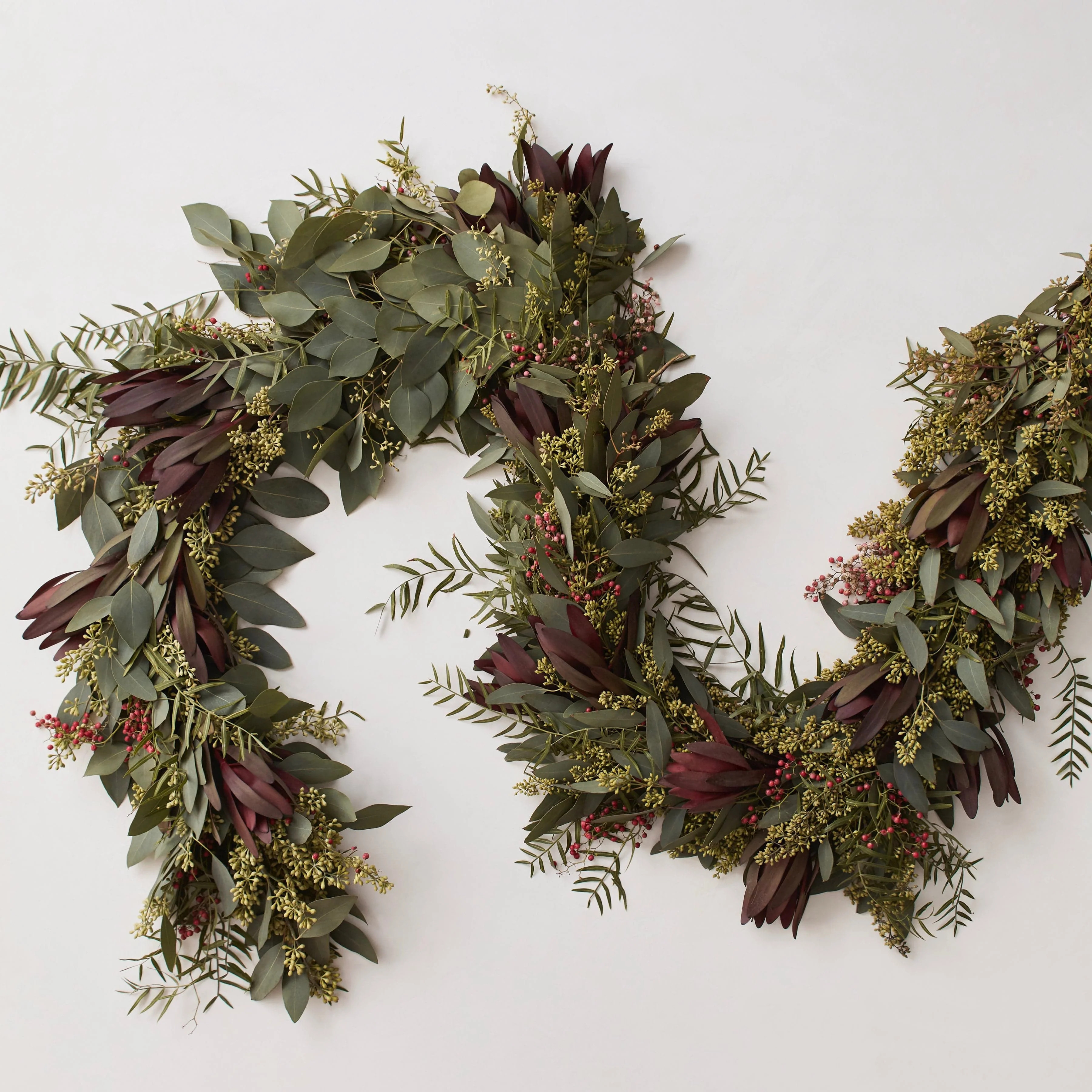 Fresh Eucalyptus and Red Berry Garland - 6ft | The Citizenry