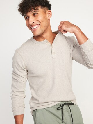 Thermal-Knit Long-Sleeve Henley T-Shirt for Men | Old Navy (US)