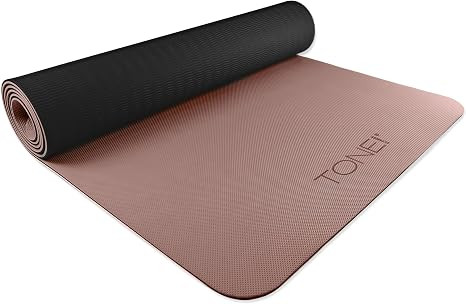 TONE Fitness Yoga Mat 1/4" Thick Non Slip Exercise & Pilates Mat for Home Workouts with Carrying ... | Amazon (US)