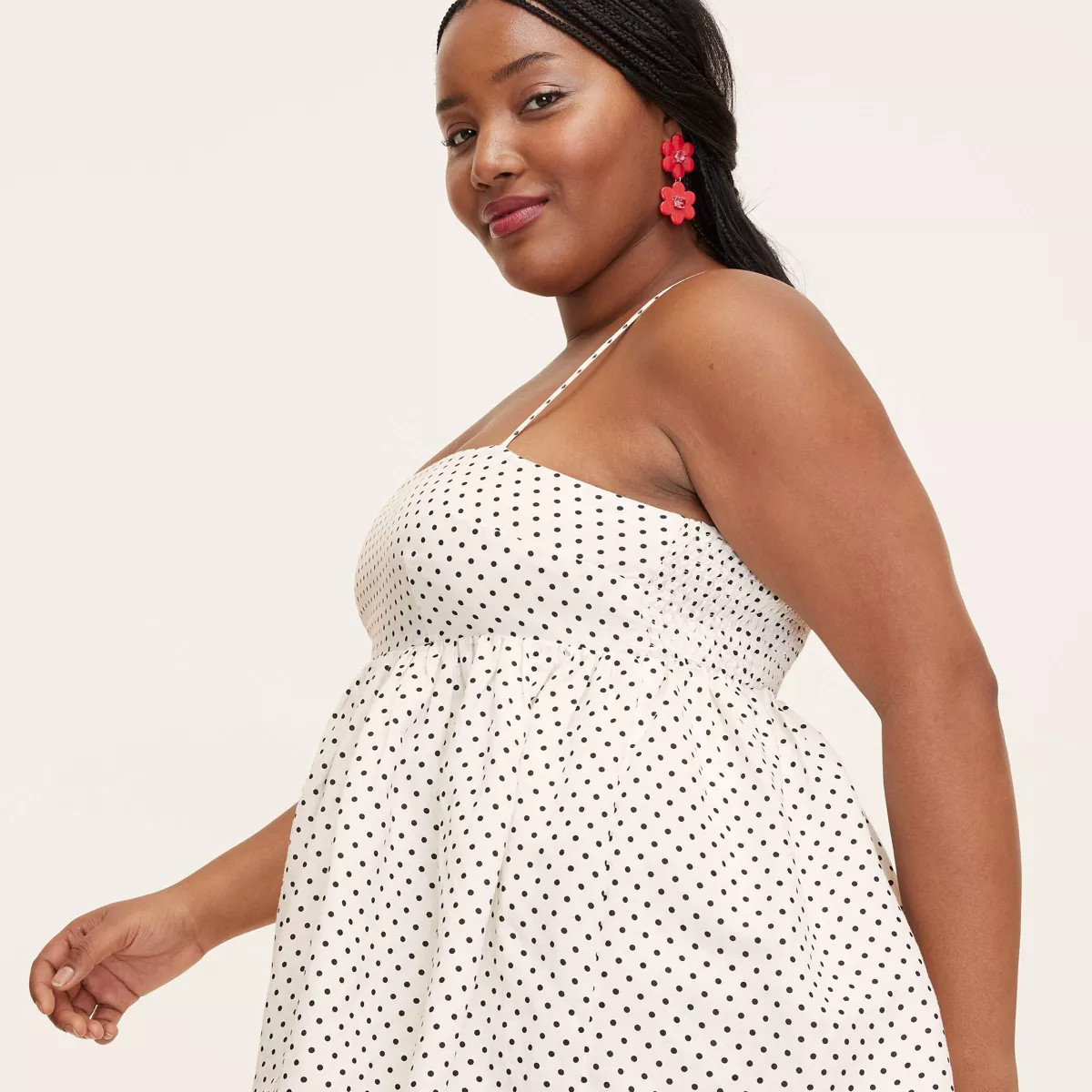 Women's Mini Polka Dot Linen Baby Doll Tank Top - kate spade new york x Target Cream/Black | Target