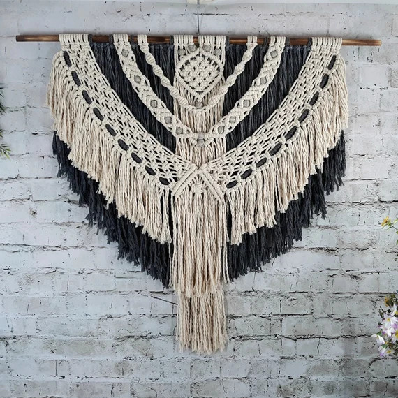Macrame Wall Hanging for Your Home Decor, Large Fiber Art Knotted Tapestry, Beautiful Bedroom Art... | Etsy (US)