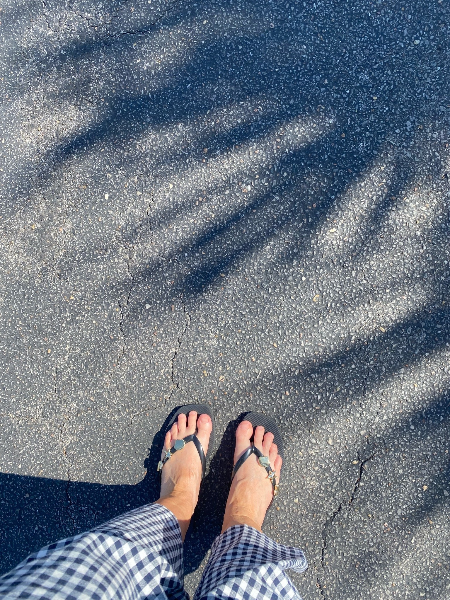 Peep the palm tree shadow! 🌴 I love these coastal flip flops from target! They're inexpensive and feel good from the get go! I walked allll day on vacay in these!! 🐚 yeah!!

#LTKSeasonal #LTKgrwm