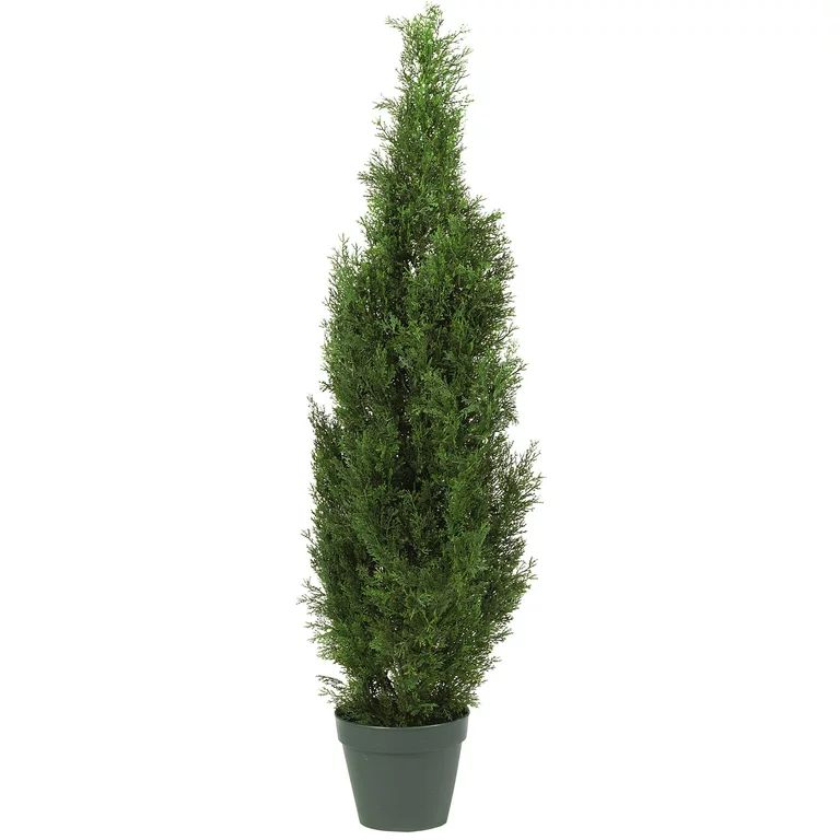 Nearly Natural 4' Cedar Tree Artificial Tree (Indoor/Outdoor), Green | Walmart (US)