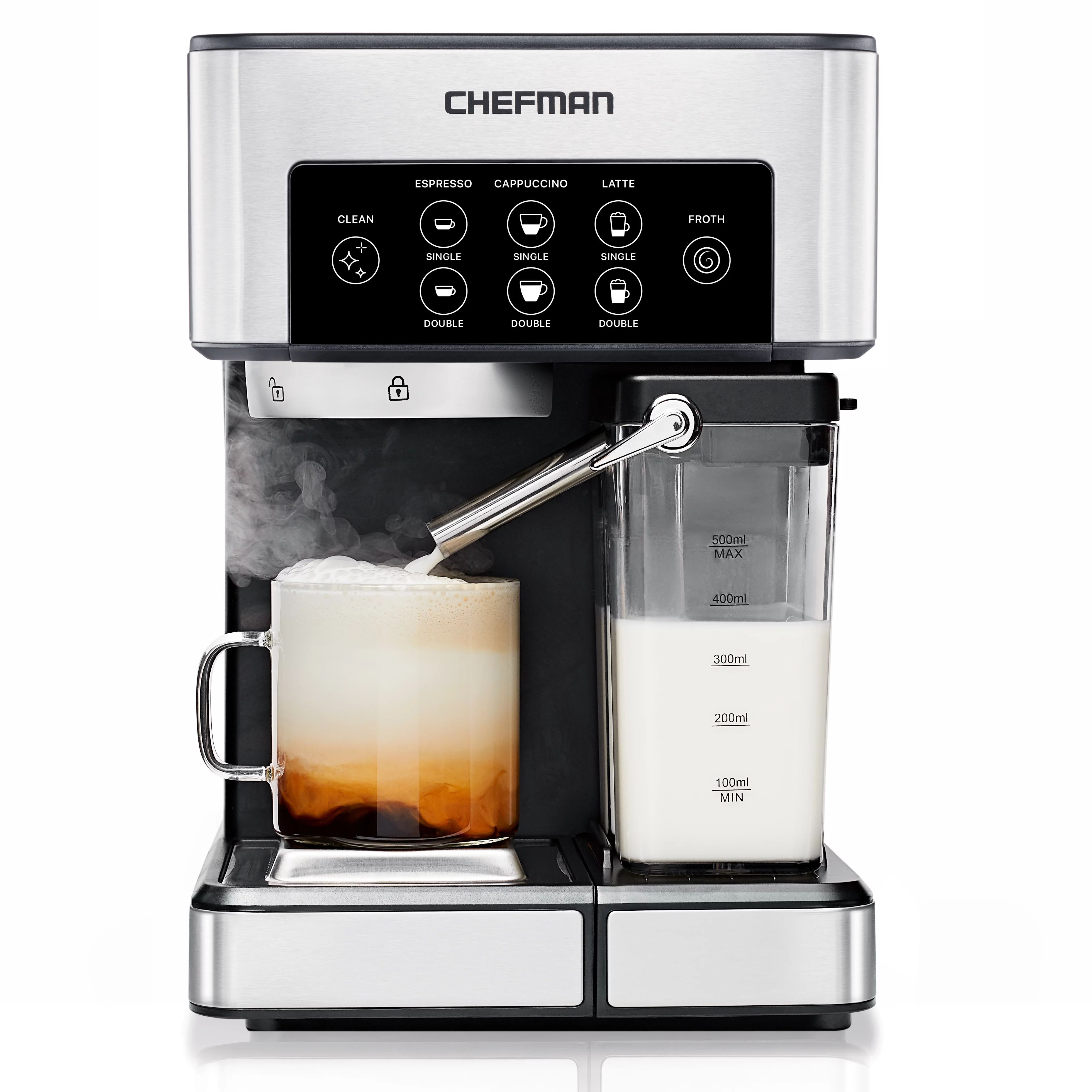Chefman Barista Pro 6-in-1 Espresso Machine with Built-In Milk Frother, 15-BAR Pump, Digital Disp... | Walmart (US)