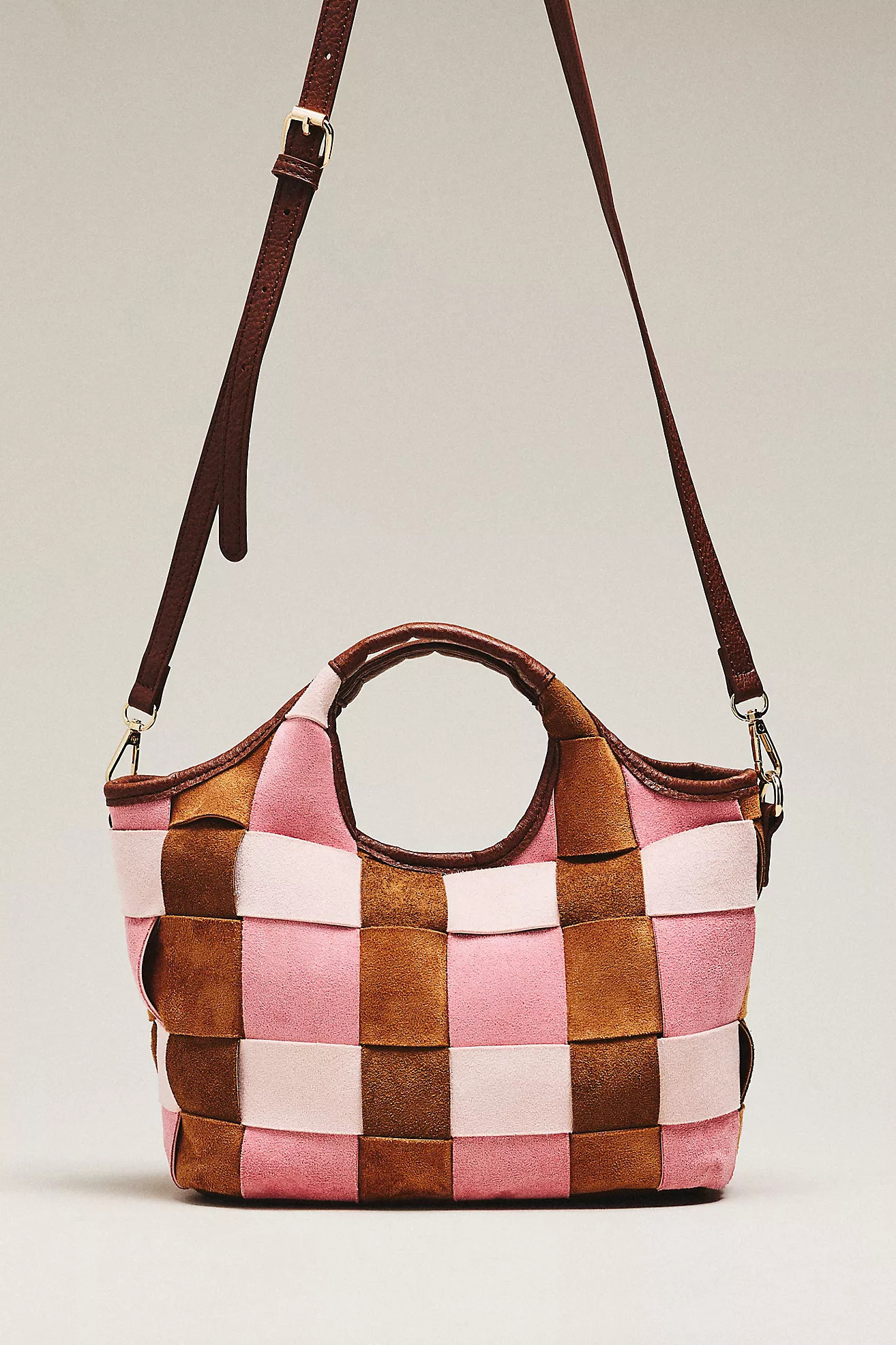 By Anthropologie Woven Faux Suede Mini Satchel | Anthropologie (US)
