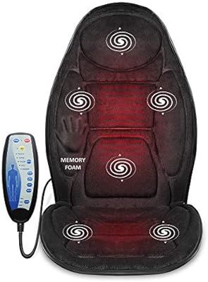 Snailax Memory Foam Massage Seat Cushion - Back Massager with Heat,6 Vibration Massage Nodes & 3 ... | Amazon (US)