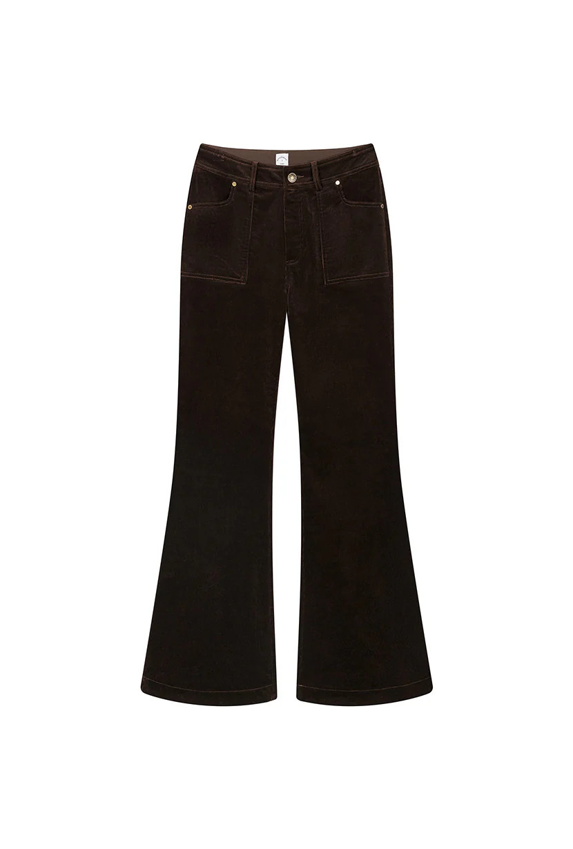 Cody Corduroy Flared Pants - Brown | Petite Studio NYC