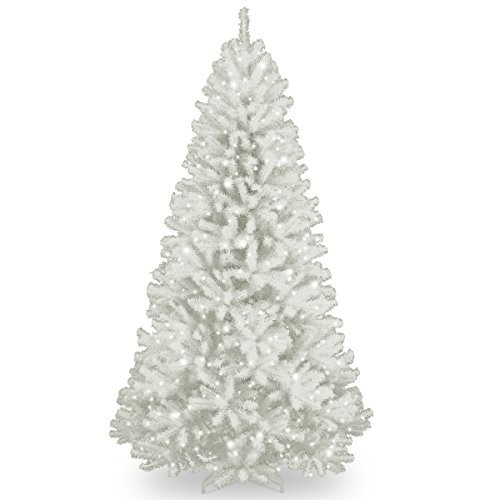 National Tree Company Pre-Lit Artificial Full Christmas Tree, White, North Valley Spruce, White L... | Amazon (US)