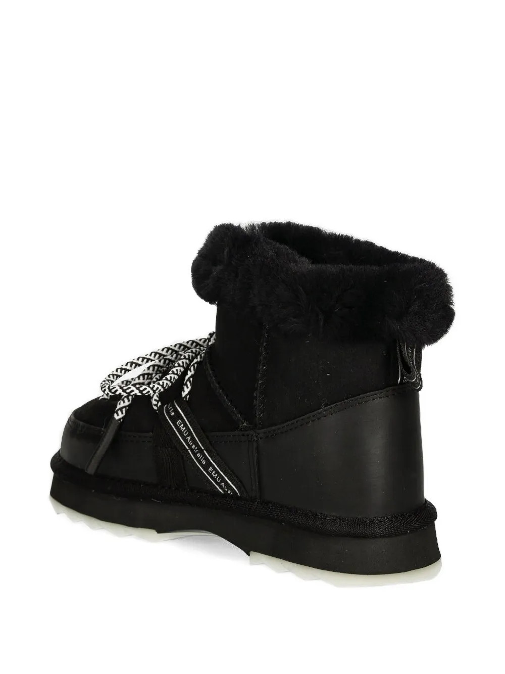 EMU AUSTRALIA lace-up Shearling Boots | Black | FARFETCH EE | Farfetch Global