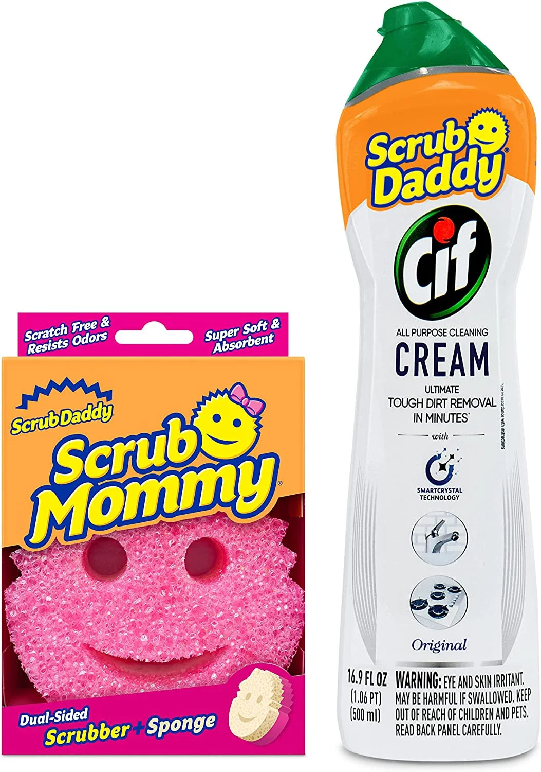 Scrub Daddy Scrub Mommy + Cif All Purpose Cleaning Cream, Original - Multi Surface Household Clea... | Walmart (US)