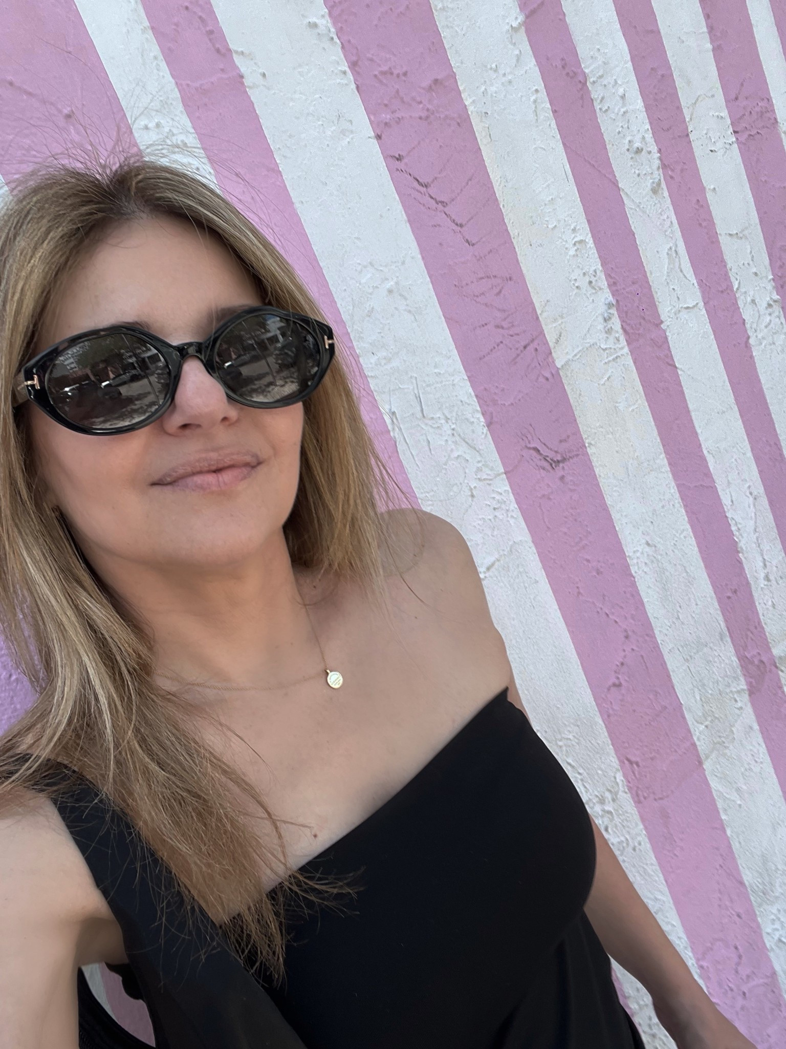 Black tube top from Susana Monaco in the full length cut w black on black oval shaped sunnies from Tom Ford and a mini coin minimalist gold necklace (which can be worn solo, as I did, or layered)

#LTKootd #LTKSaleAlert #LTKSeasonal