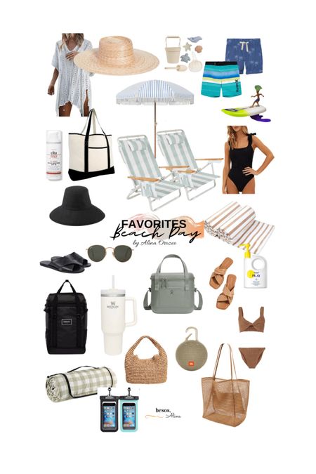 Beach day essentials everything for beach day best bathing suit toys for kids umbrella beach tote, Hunza G cooler 