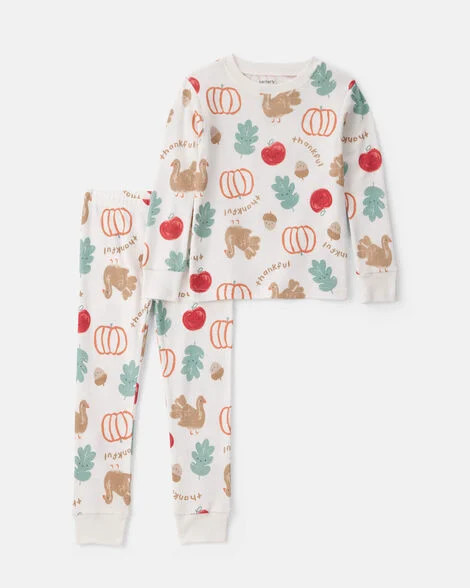 Baby 2-Piece Thanksgiving 100% Cotton Snug Fit Pajama Set - Cream | Carter's | Carter's Inc