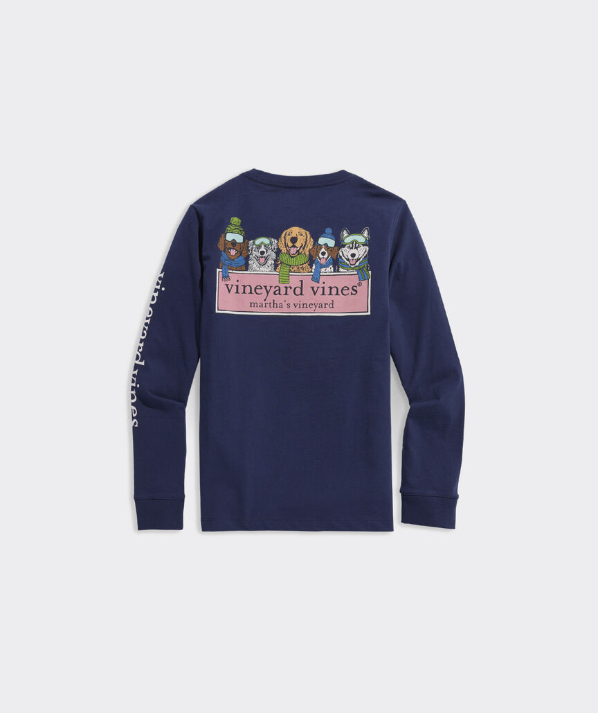 Boys' Winter Pups Logo Box Long-Sleeve Tee | vineyard vines
