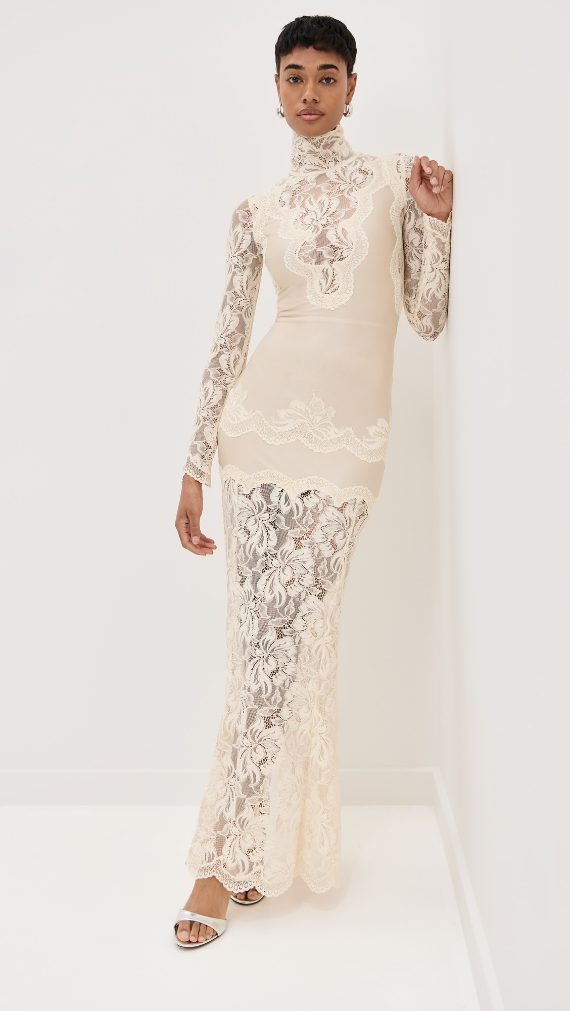 Long Dress in Lace and Jersey | Shopbop