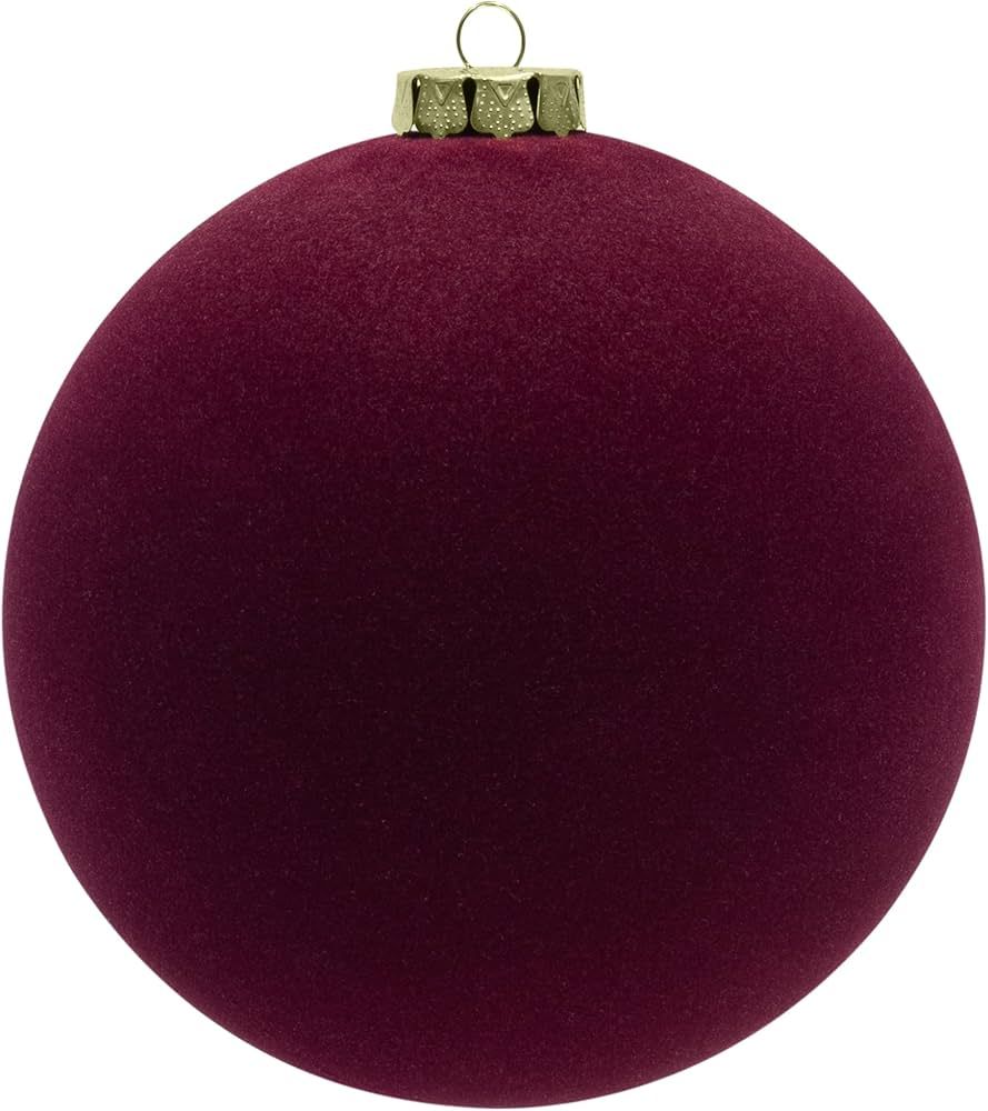 KI Store Large Velvet Christmas Balls 2pcs 6-Inch Dark Red Christmas Decorative Hanging Ornaments... | Amazon (US)