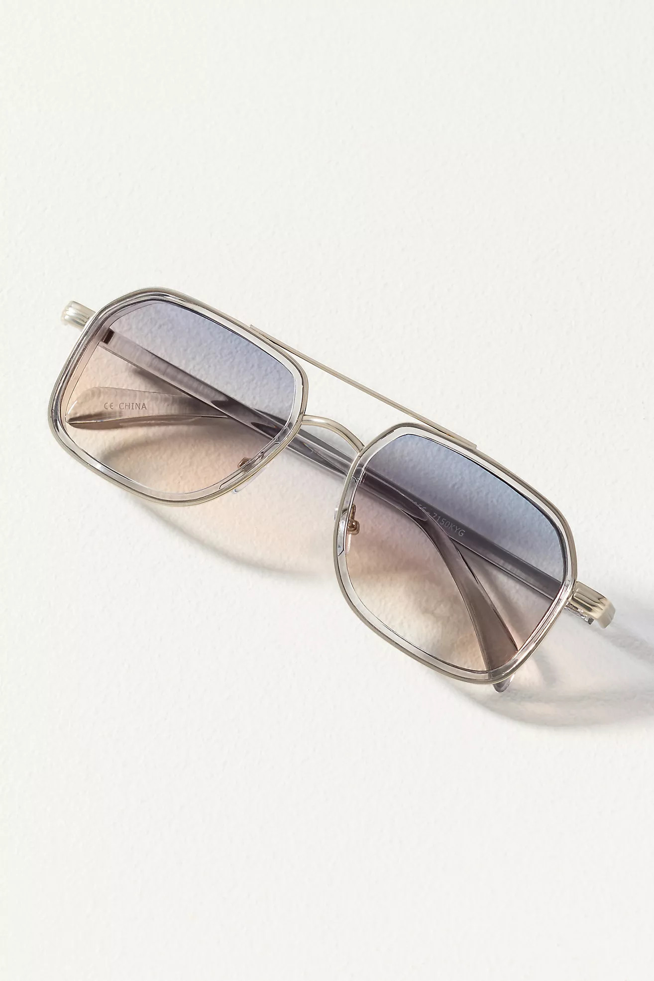 Elite Eyewear Round Metal Aviator Sunglasses | Anthropologie (US)
