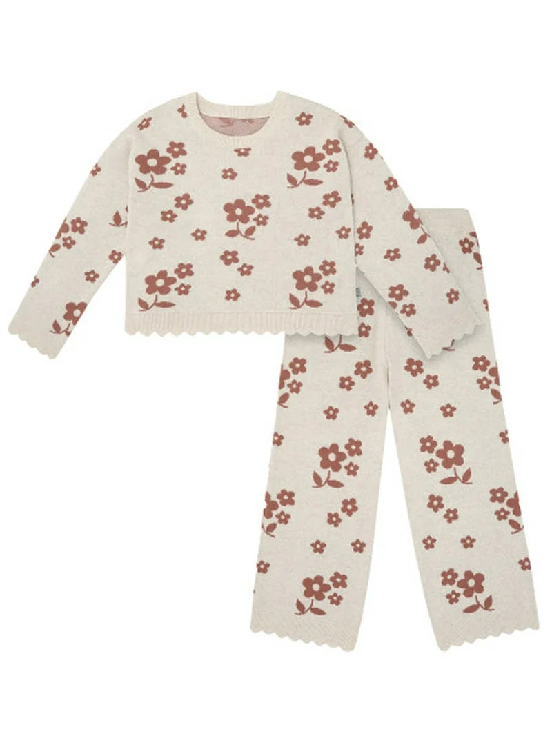 Modern Moments by Gerber Girl Jacquard Seater Knit Top & Pant Set Sizes ( 12 Months - 7 Kids) | Walmart (US)